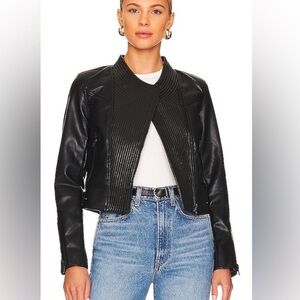Blank NYC Vegan Leather Cropped Jacket Eye Catching Women’s Size Medium